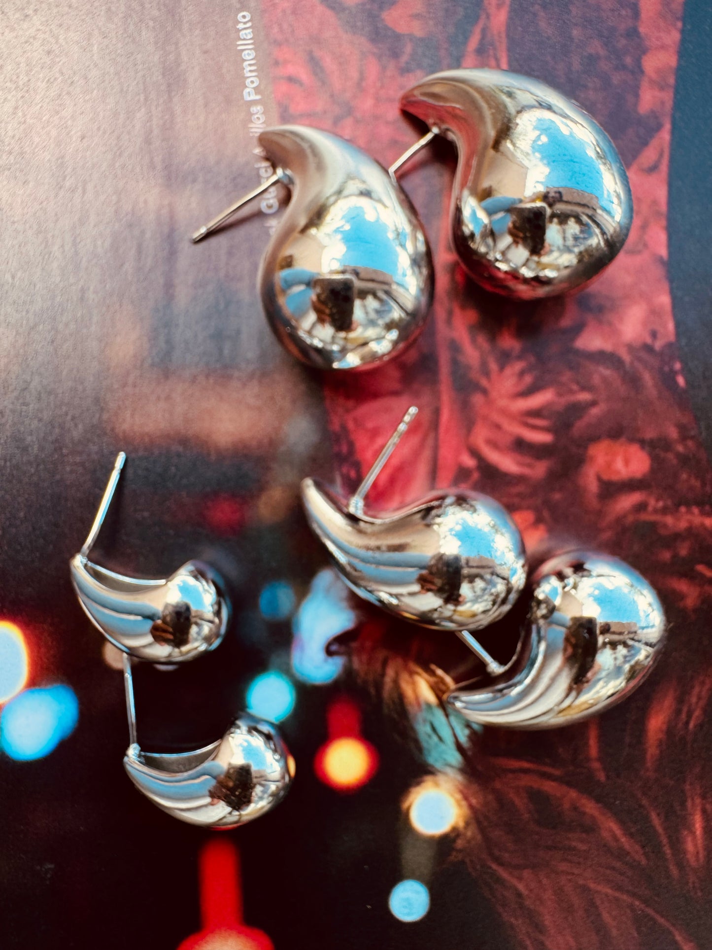 Aretes de Gota Plata grandes Heylola