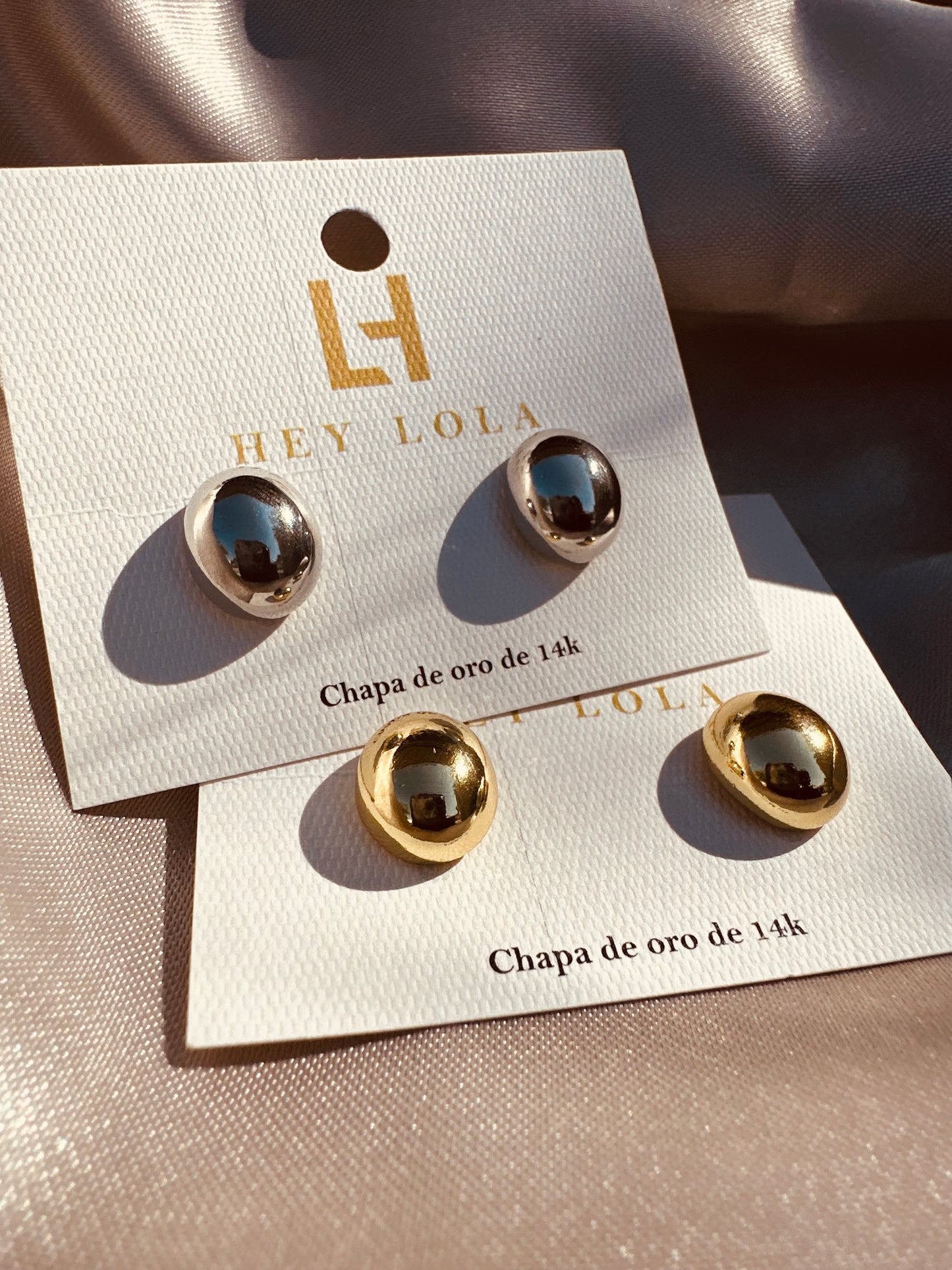 Aretes “Gota Metálica” (Dorado y Plateado)