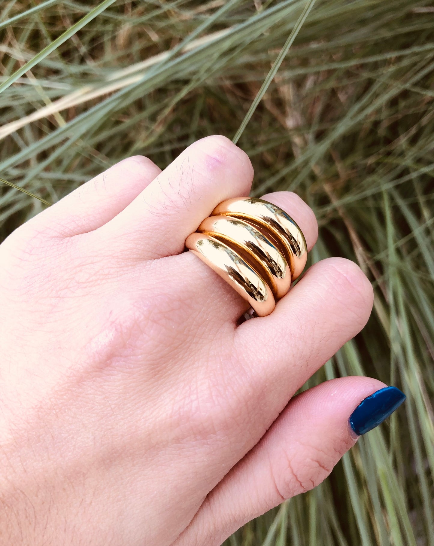 Anillos Bold Tipo Croissant en Chapado de Oro
