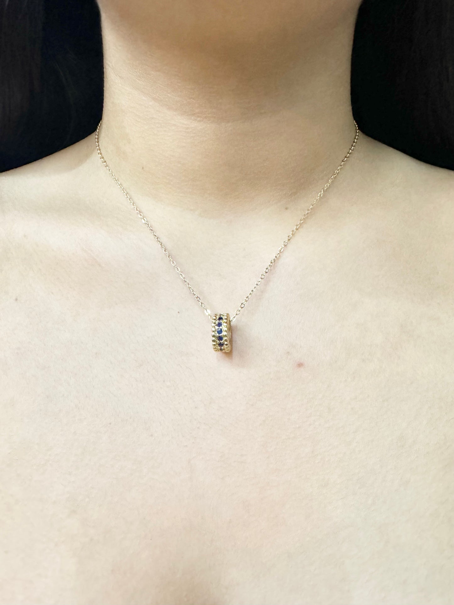 Collar con Dije de Aro Decorado Chapado en Oro de 18K