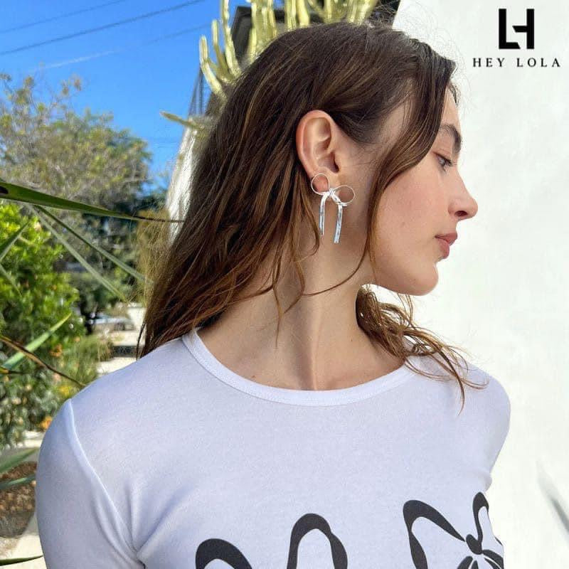 Aretes Lazo chicos Chapados en Oro 18K 🎀