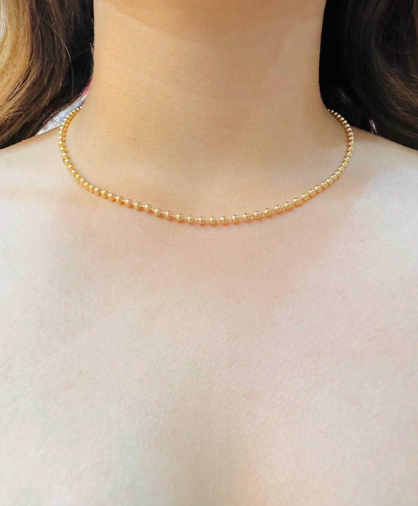 Collar de Bolitas Chapado en Oro 18K