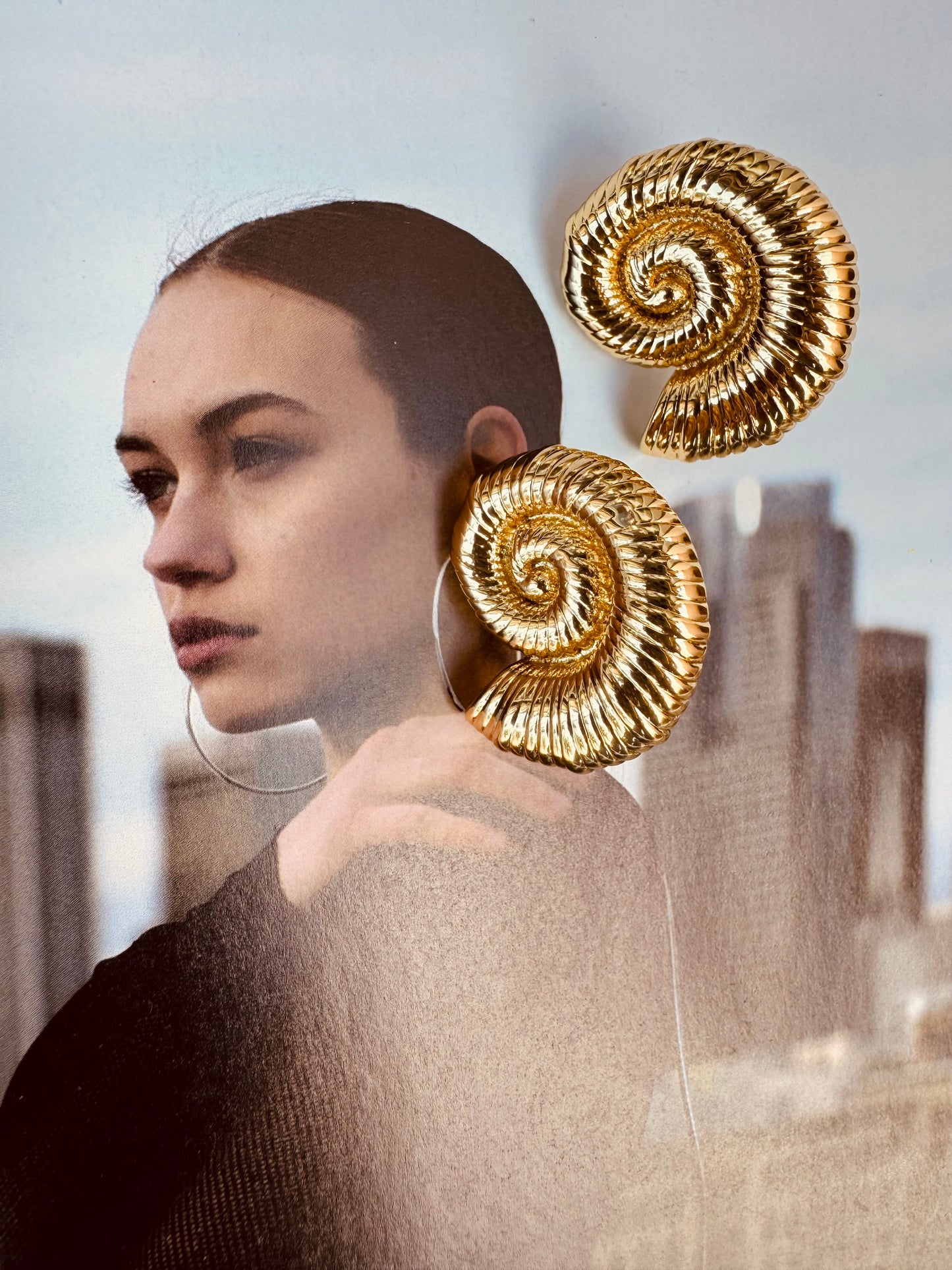 Aretes Espiral Dorados