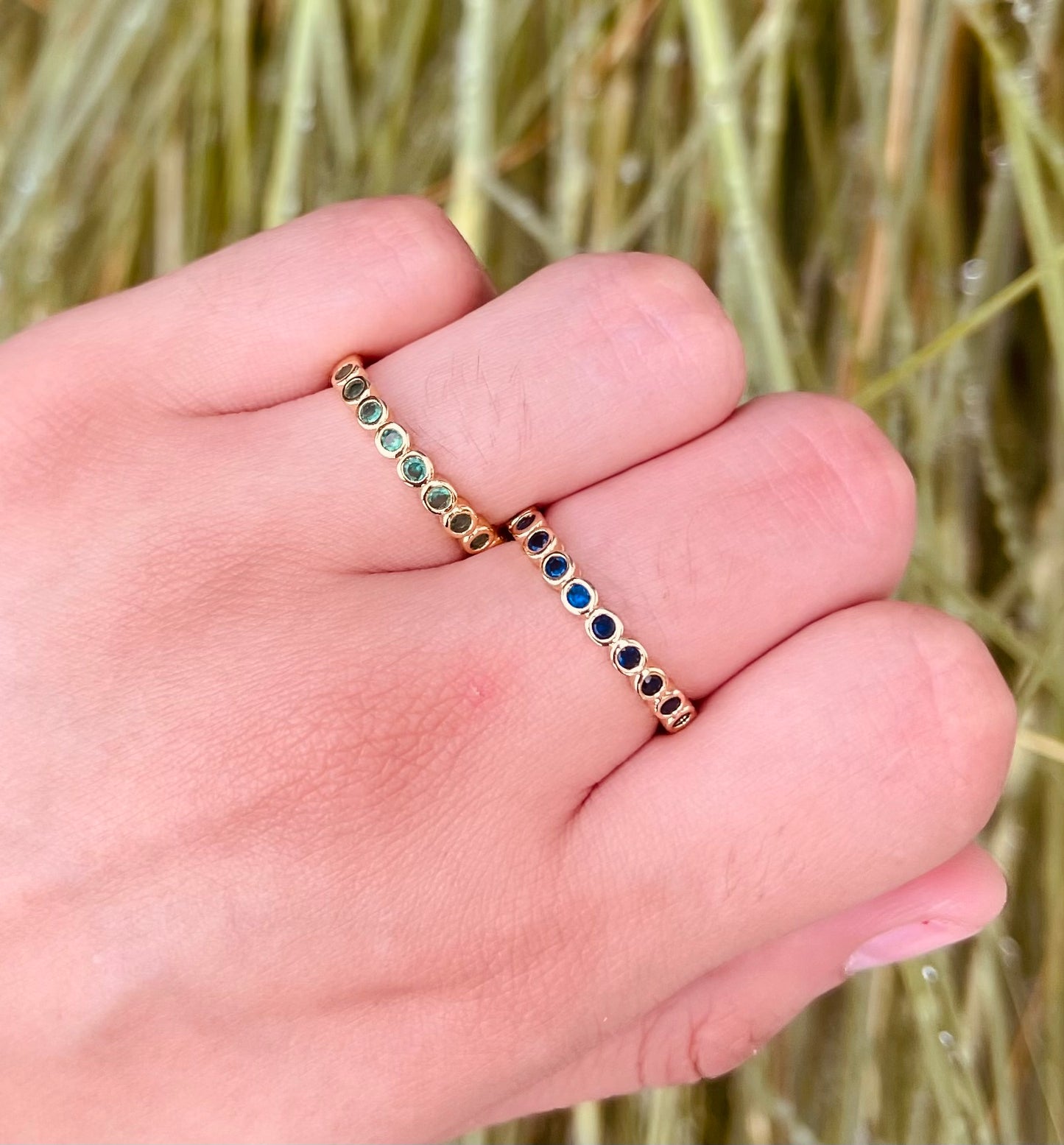 Anillos de Colores Chapados en Oro 18K