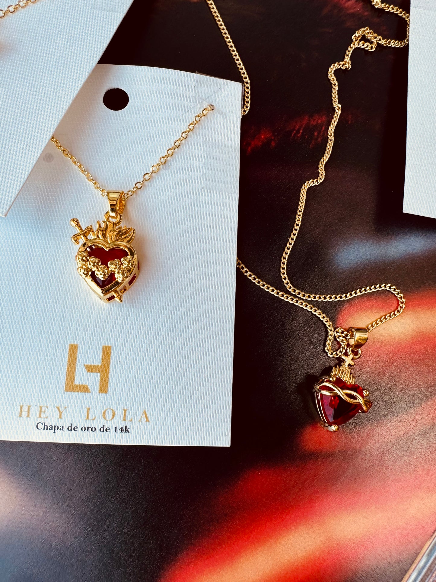 Collar Corazón Sagrado Rubí