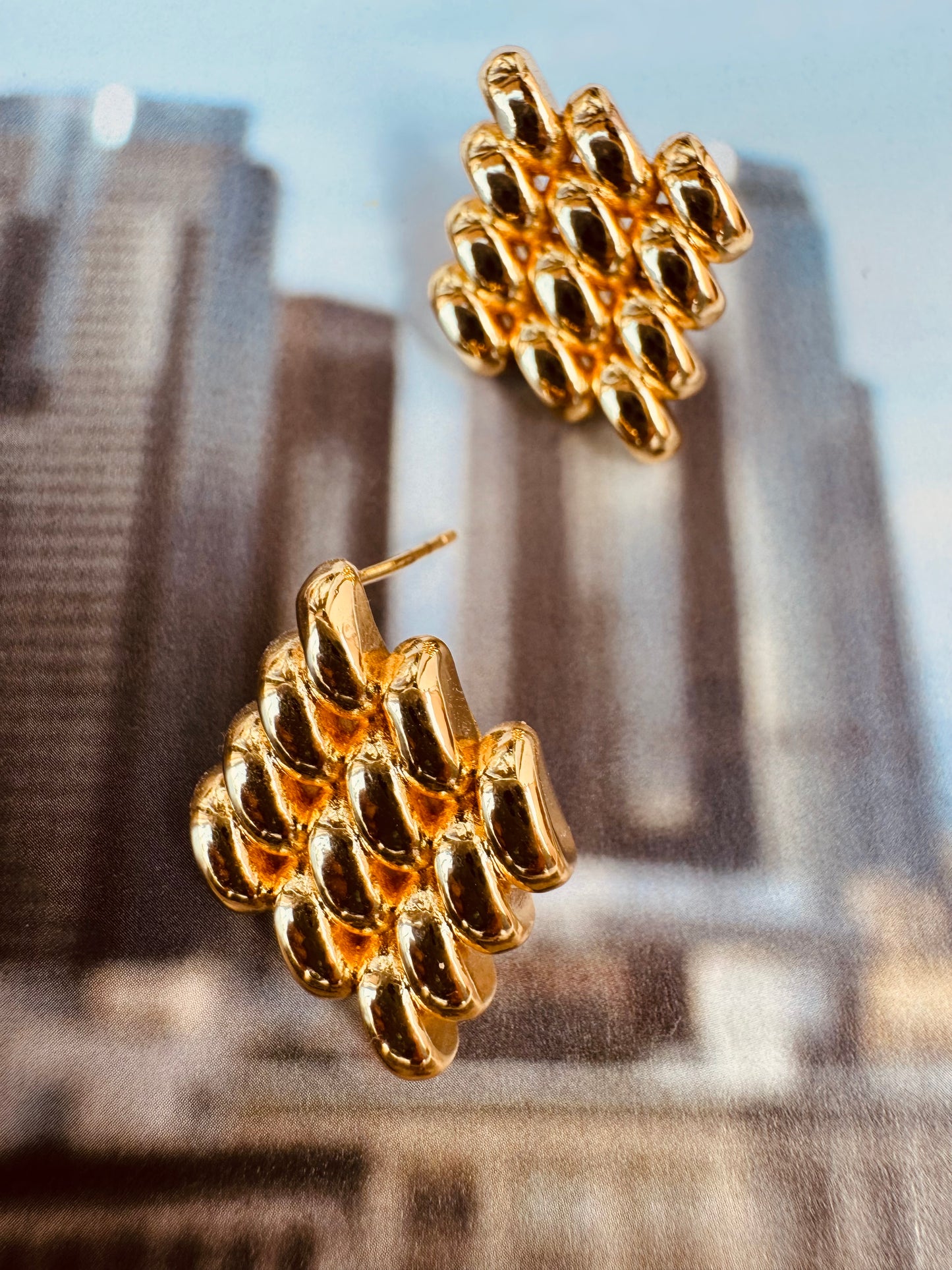 Aretes Texturizados Dorados