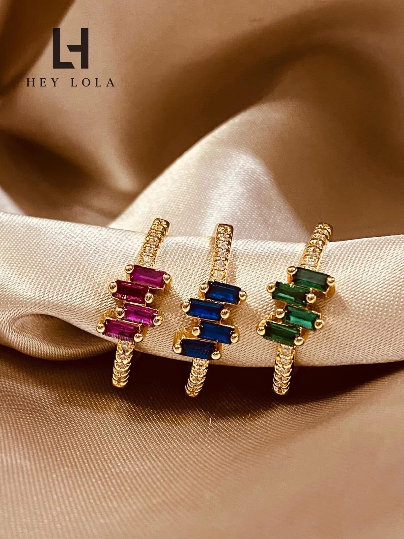 Anillos de Doble Piedra en Corte Baguette