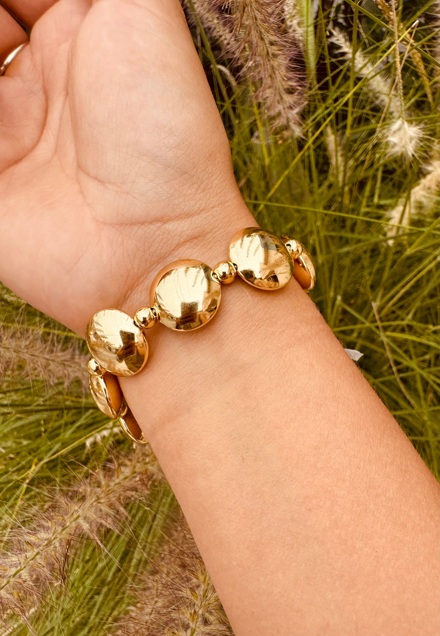 Pulsera de Perlas y Oro Pulido