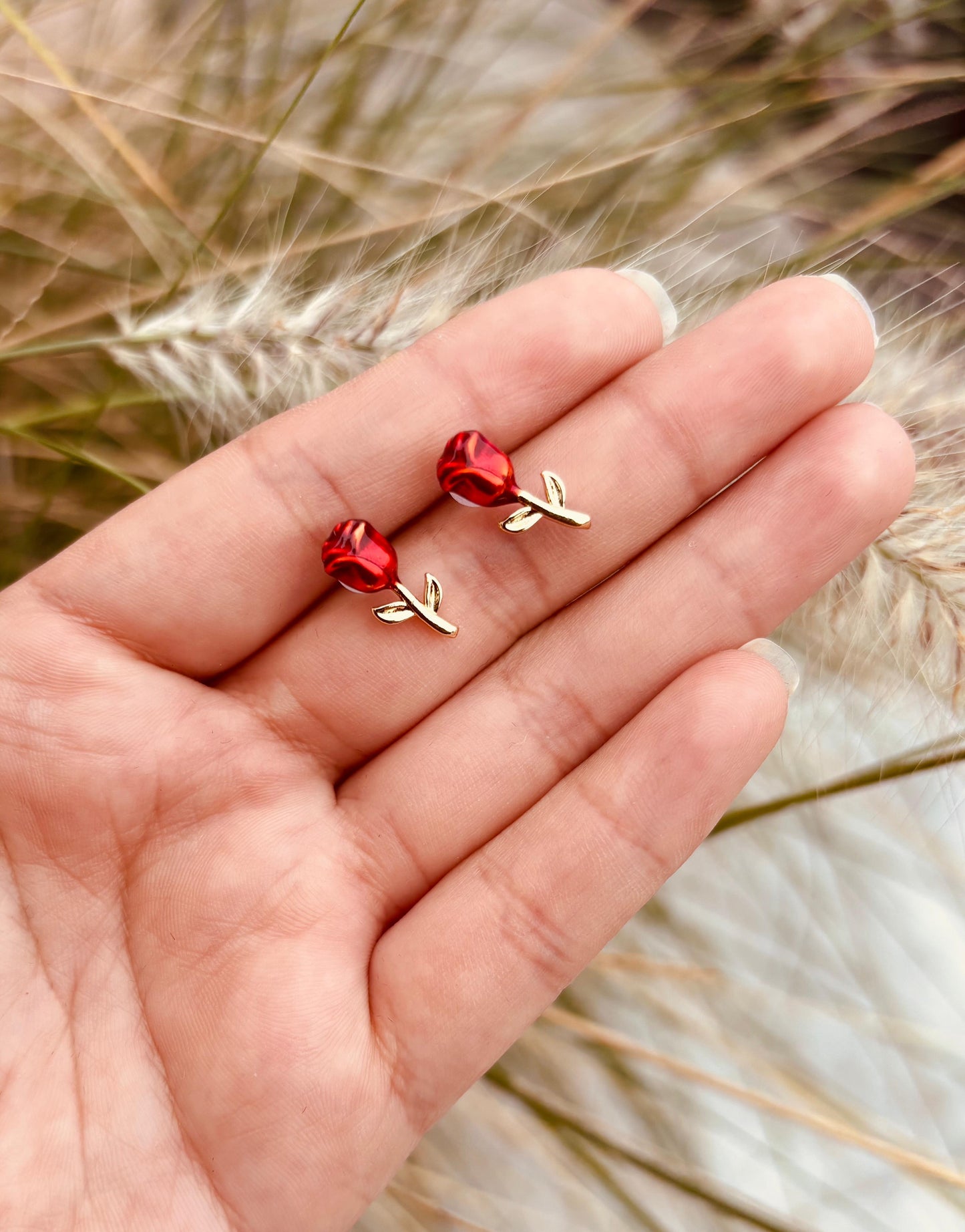 Aretes Rosa Roja Mini