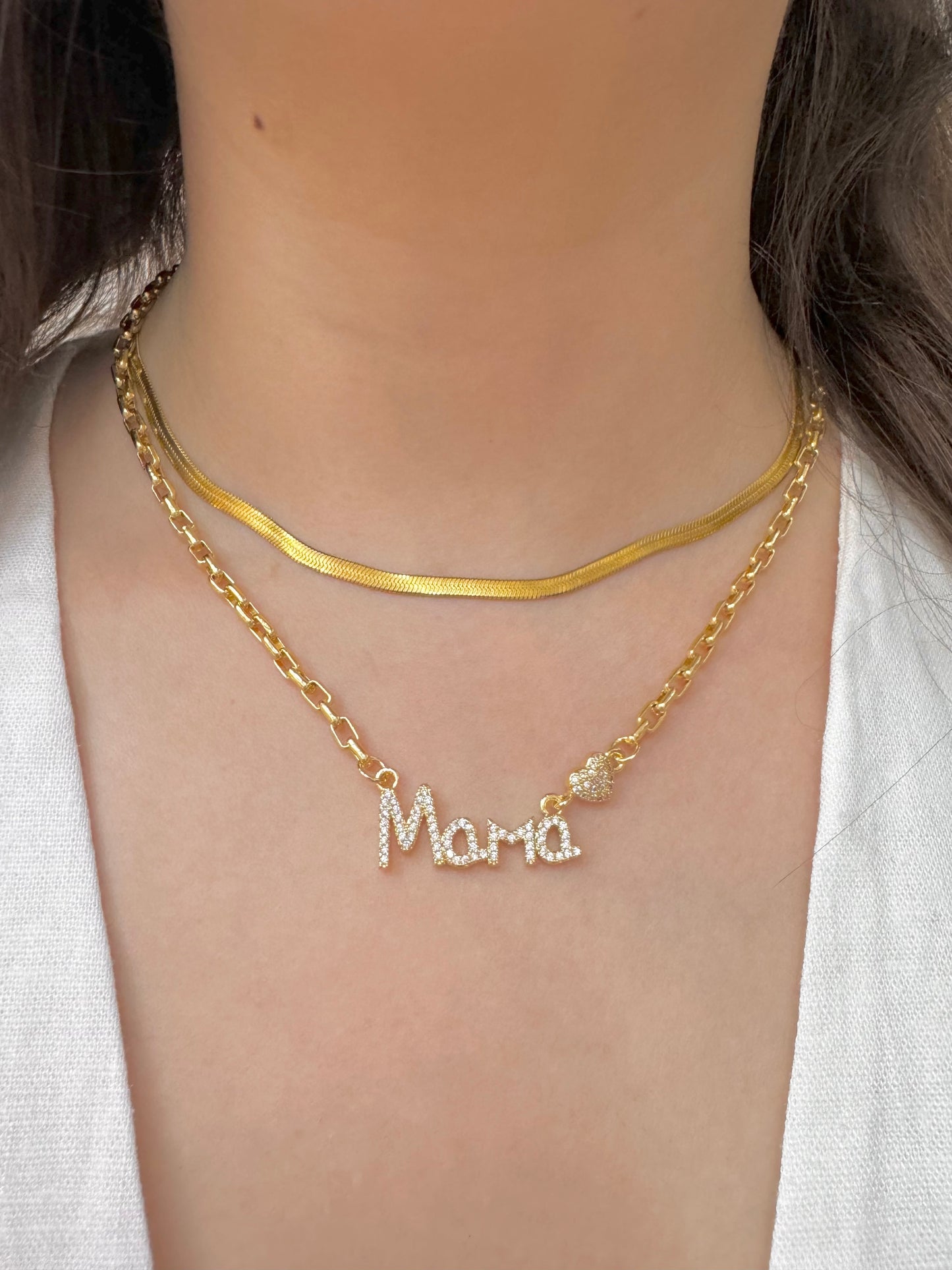 Collar Mamá con zirconias