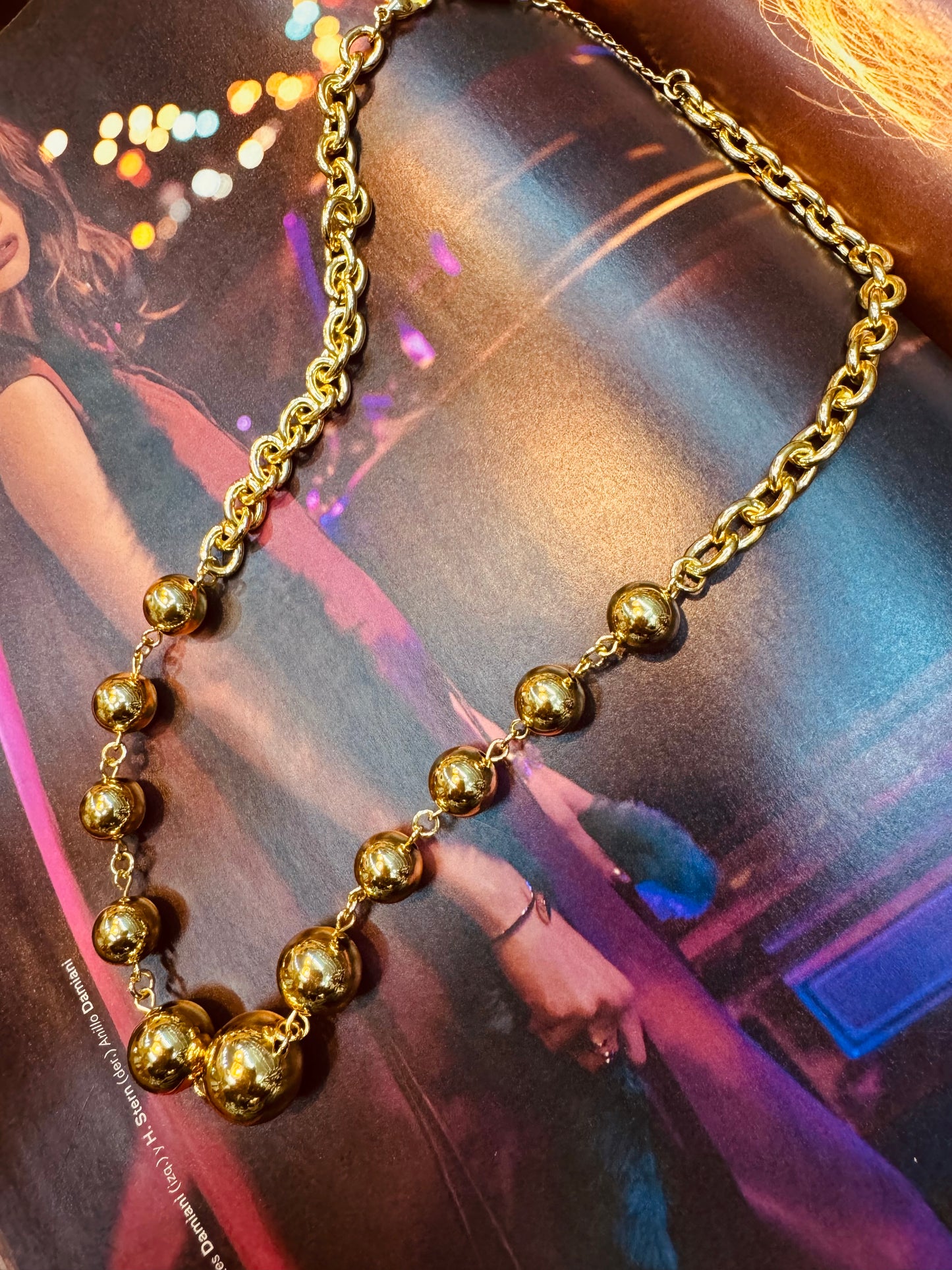 Collar de Bolitas Chapado en Oro 18K