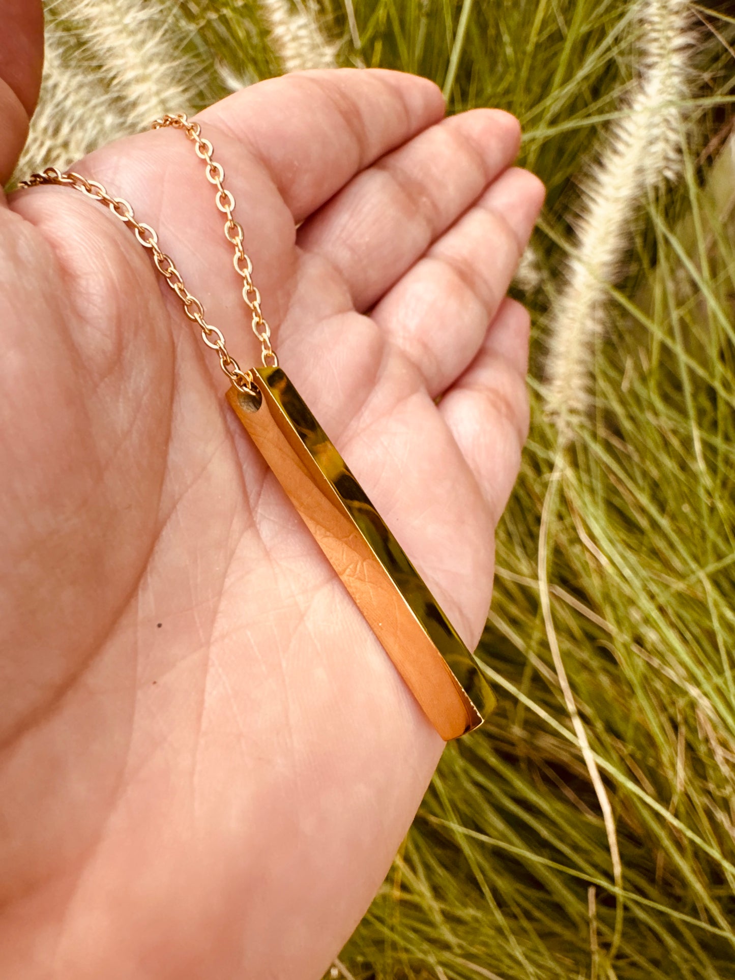 Collar Barra Personalizable – Acero Inoxidable Dorado