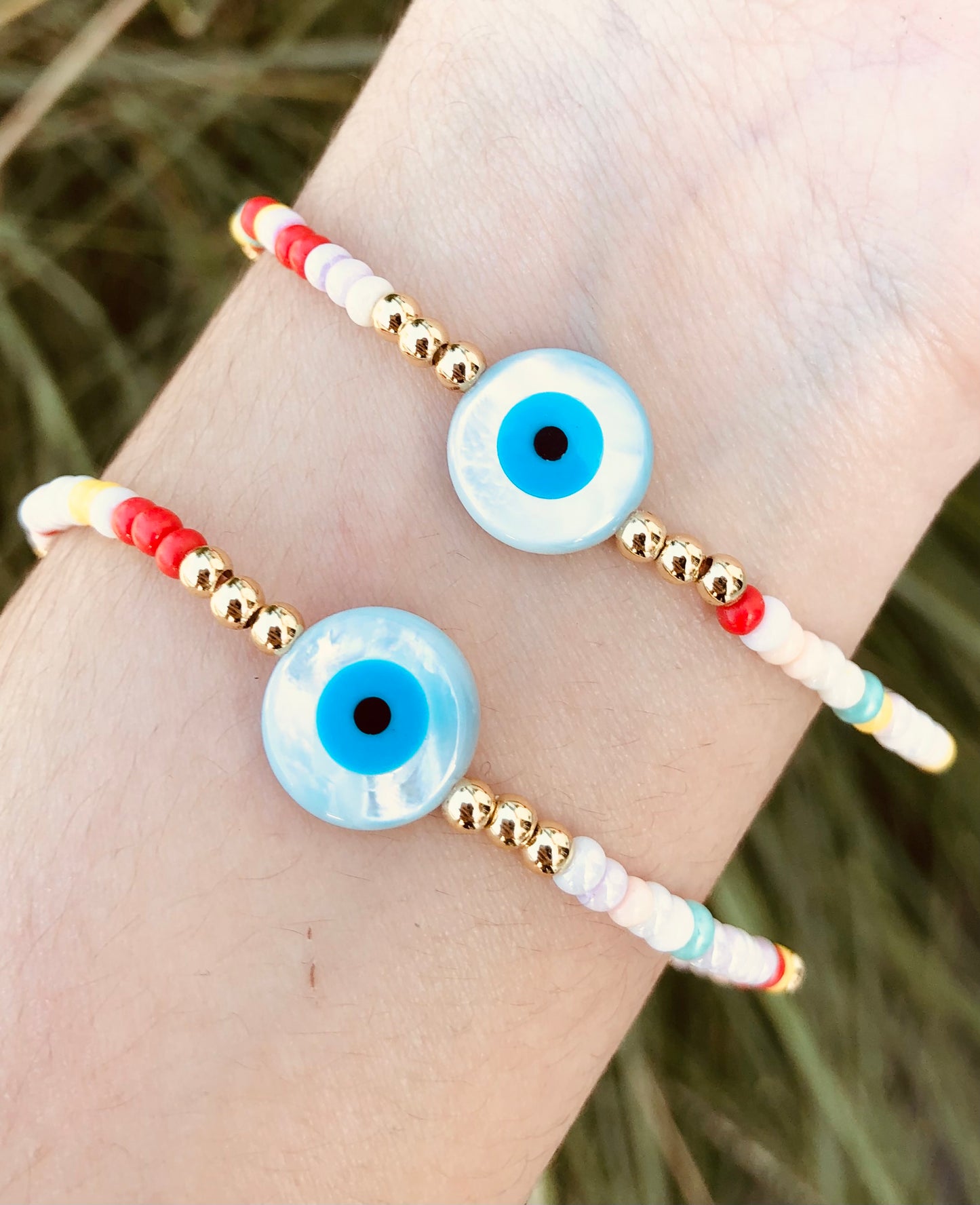 Pulseras de Ojo Turco con Detalles Multicolor