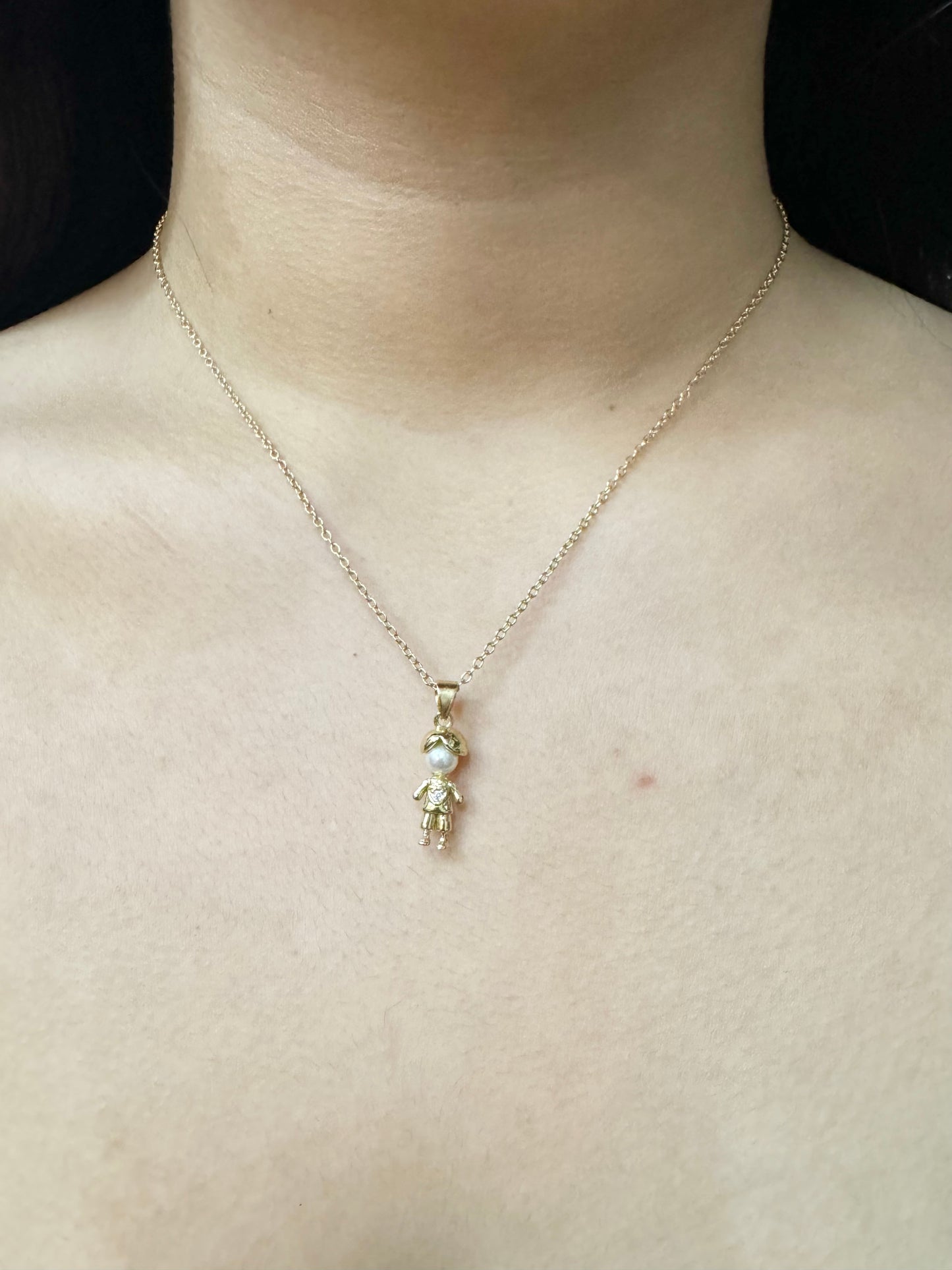 Collar con Dije de Niño Chapado en Oro de 18K