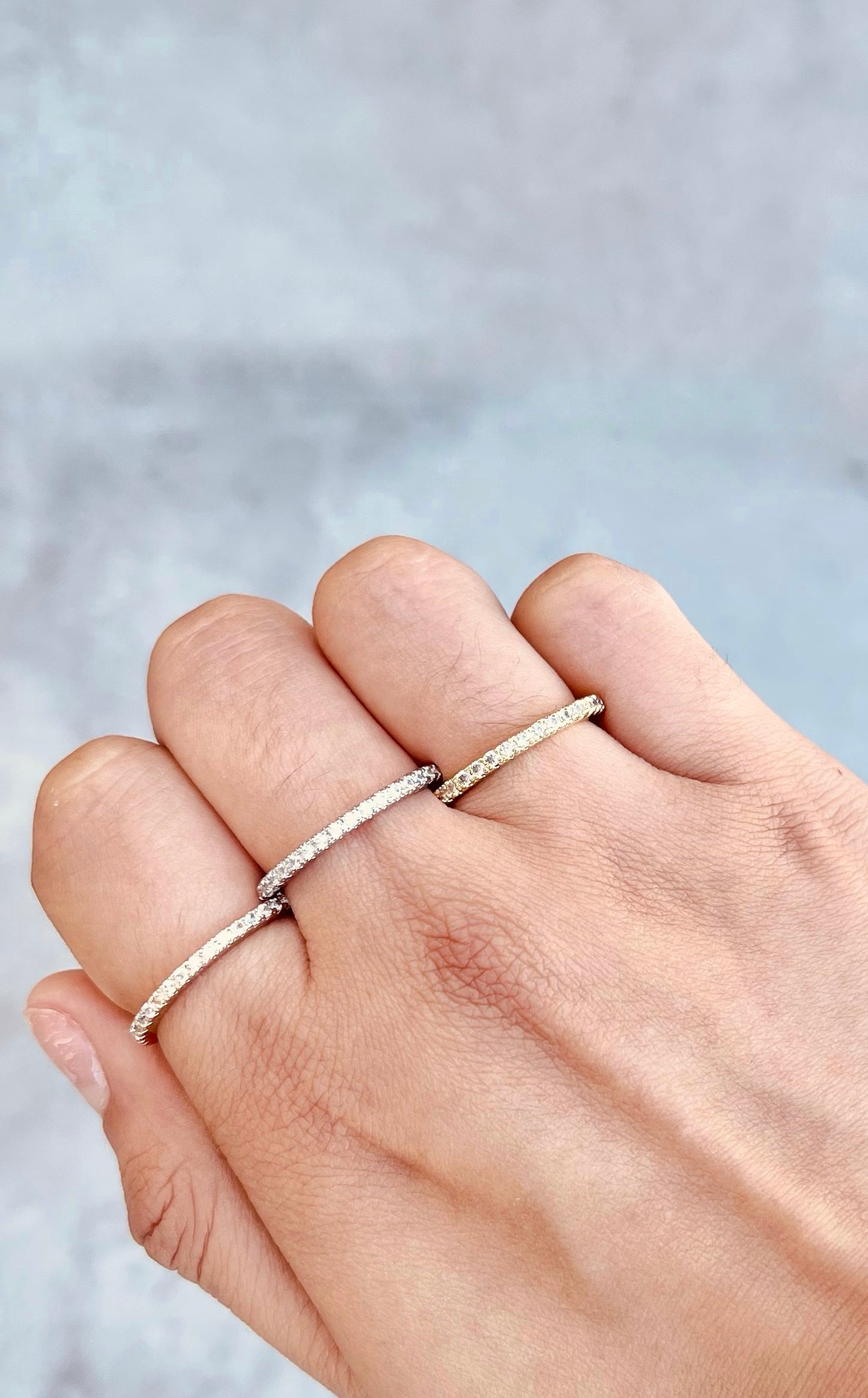 Anillo Doble Brillo Minimal