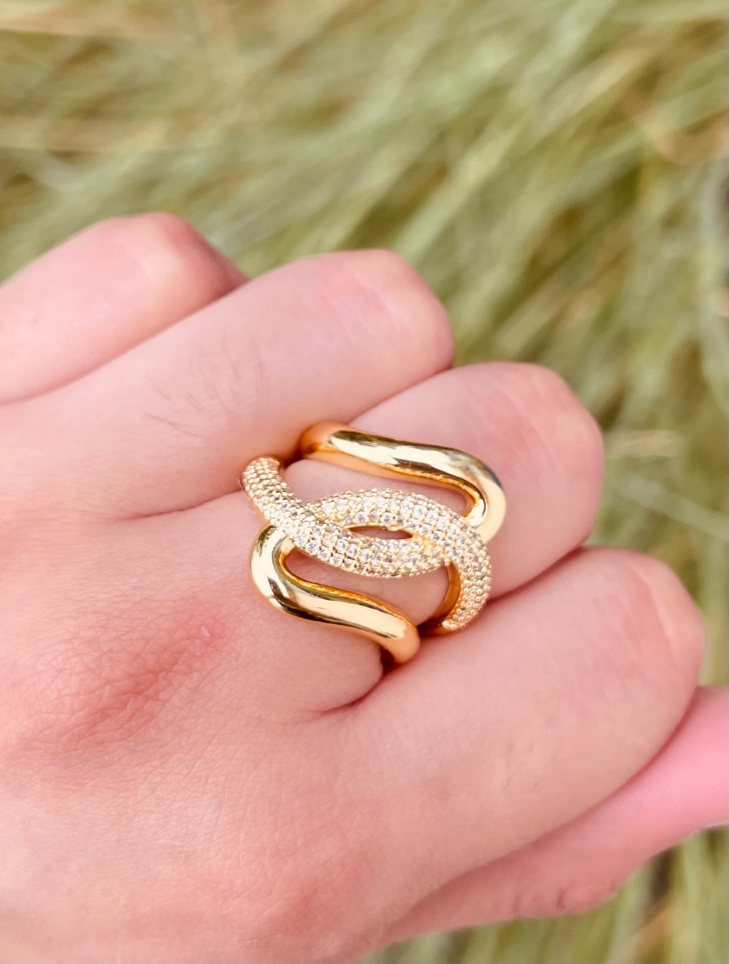 Anillo Doble Enlace Dorado