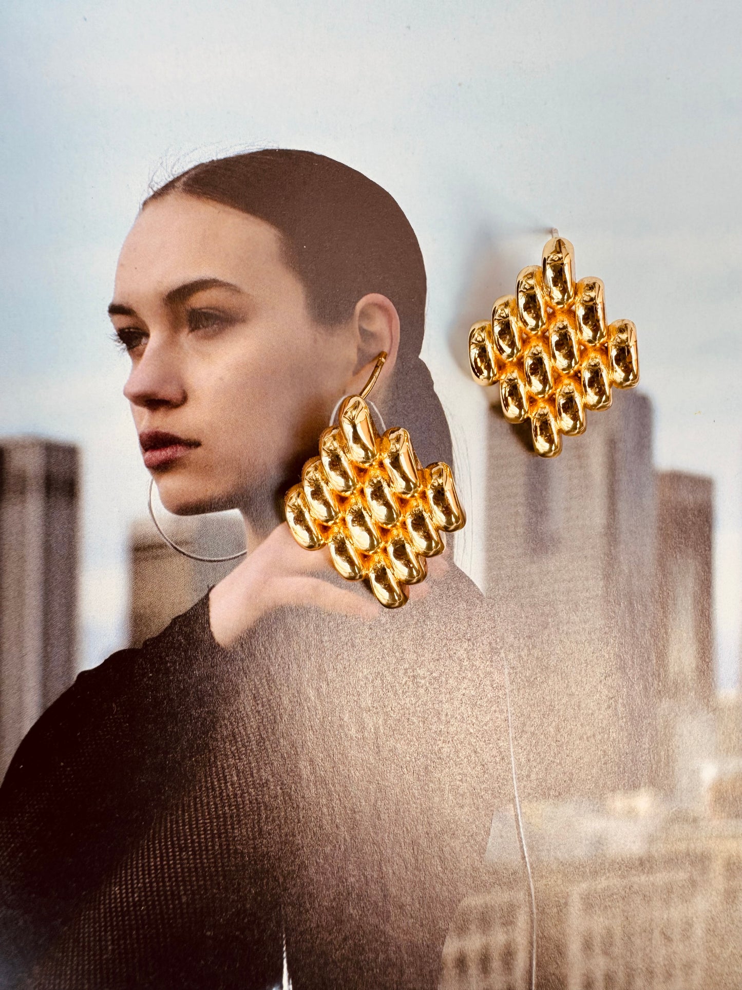 Aretes Texturizados Dorados