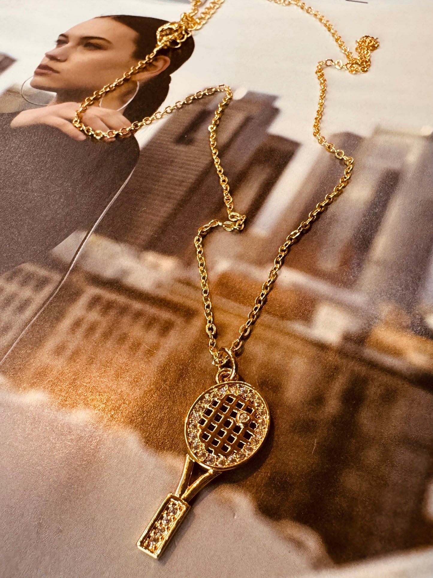 Collar Raqueta de Tenis con Zirconias / Heylola