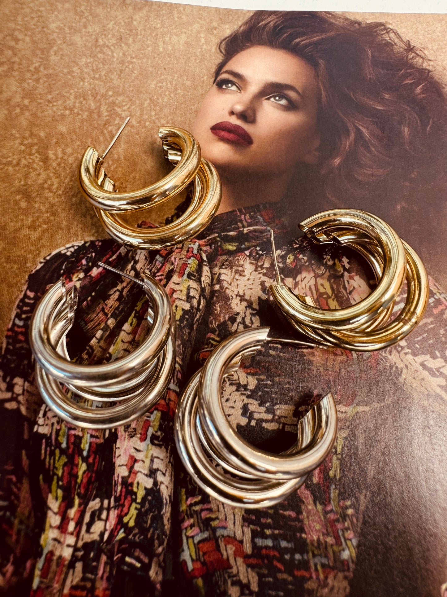 Aros Doble chicos Dorados y plateado - Heylola