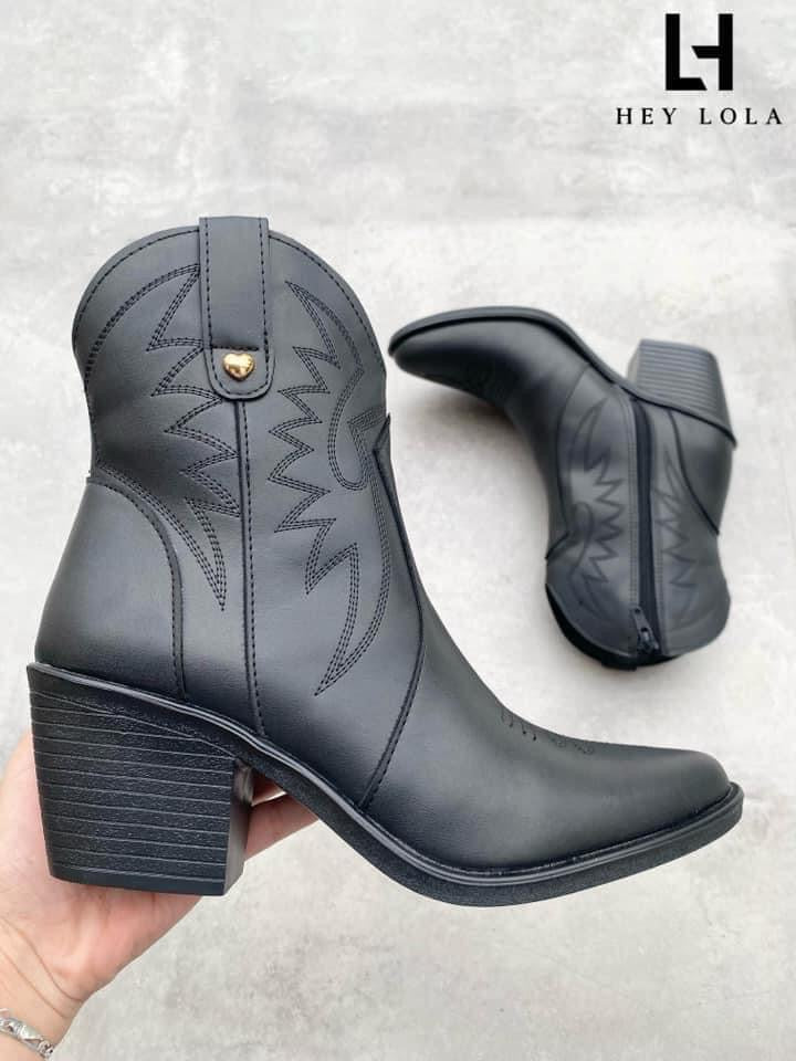 Botín Vaquero Negro