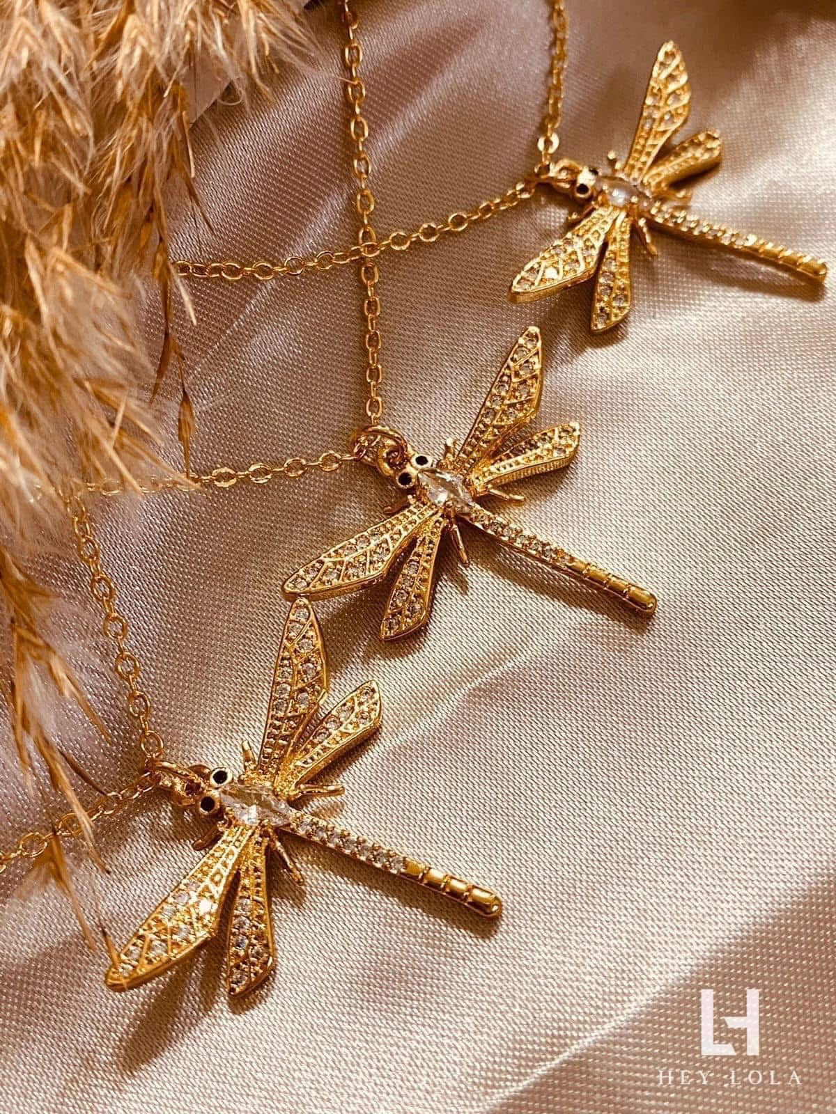 Collar Libélula Brillante con Zirconia blanca