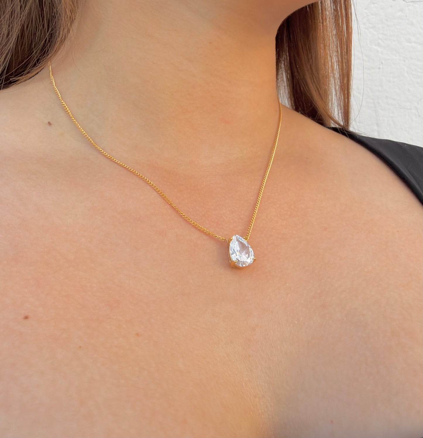 Collar Gota Cristal Gold