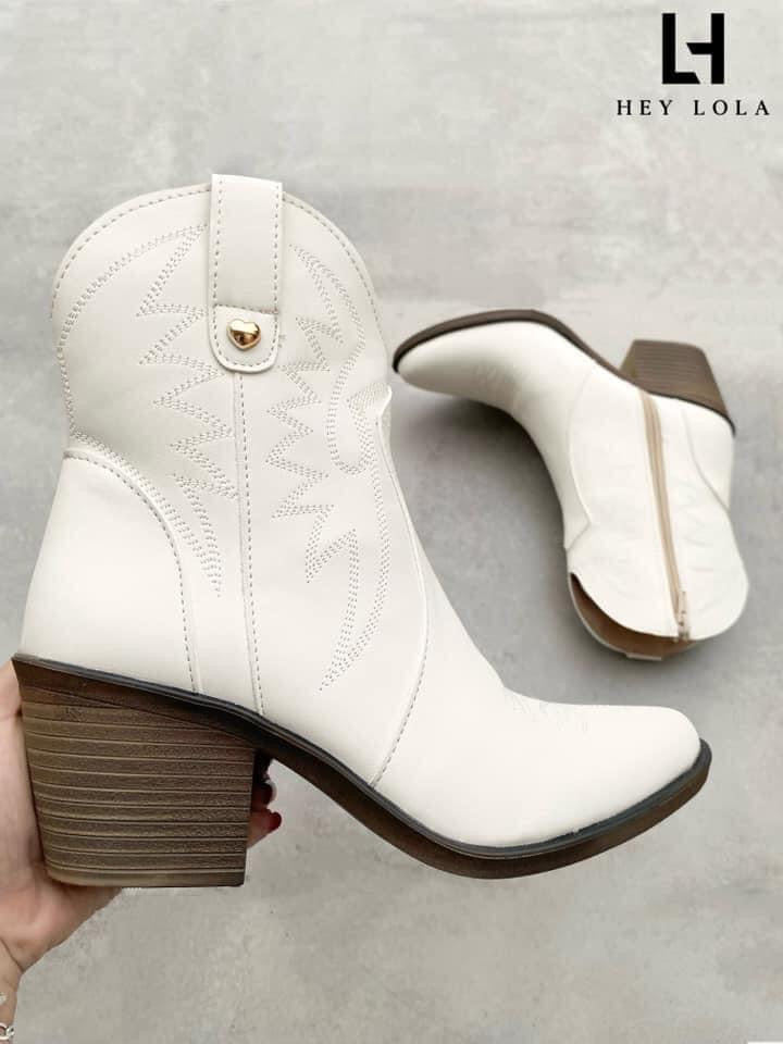 Botín Vaquero Blanco