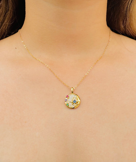 Collar Estelar con Zirconia Multicolor