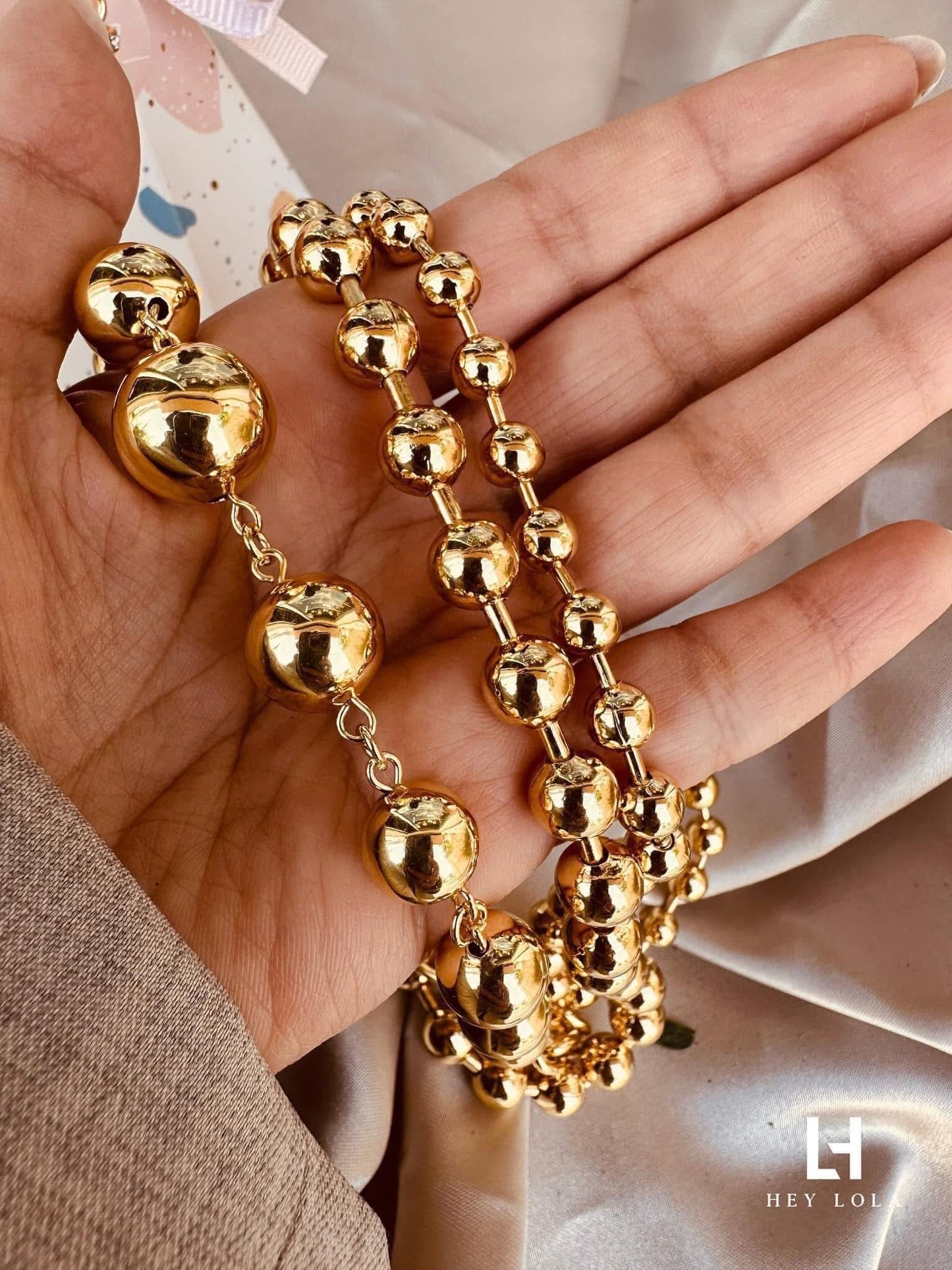 Collar de Bolitas Chapado en Oro 18K