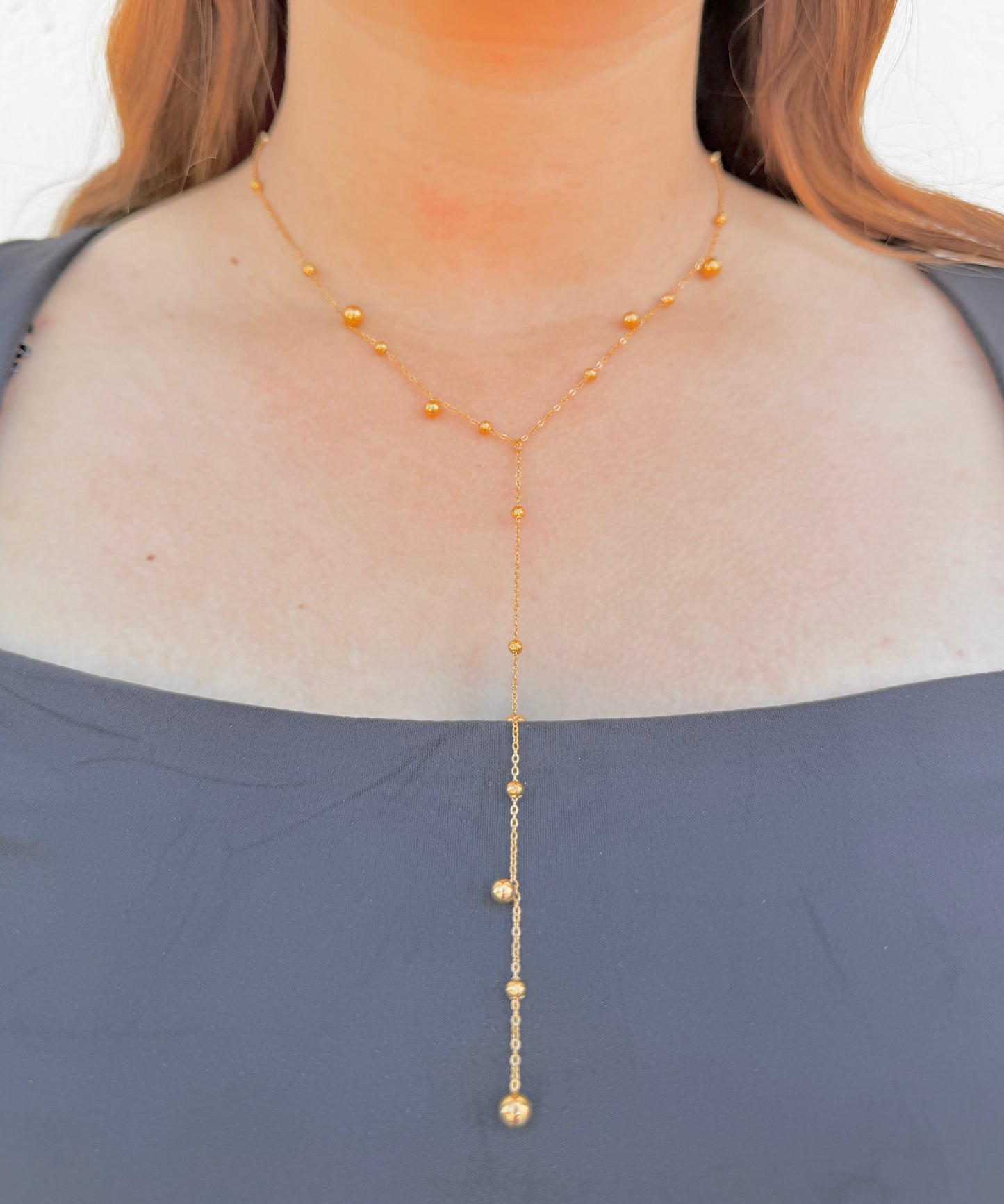 Collar Y con Esferas