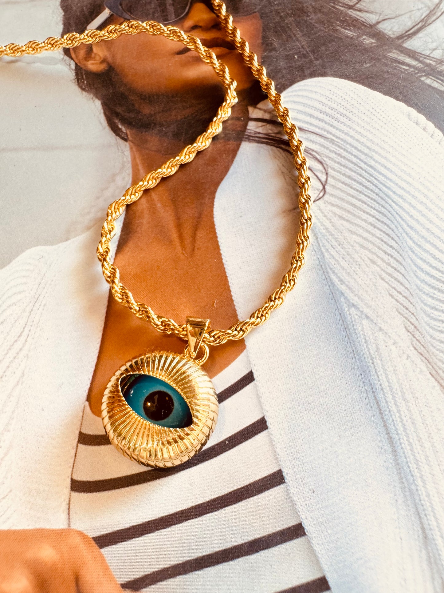 Collar Ojo Turco Dorado
