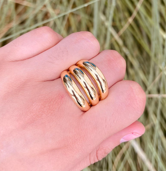 Anillos Bold Tipo Croissant en Chapado de Oro