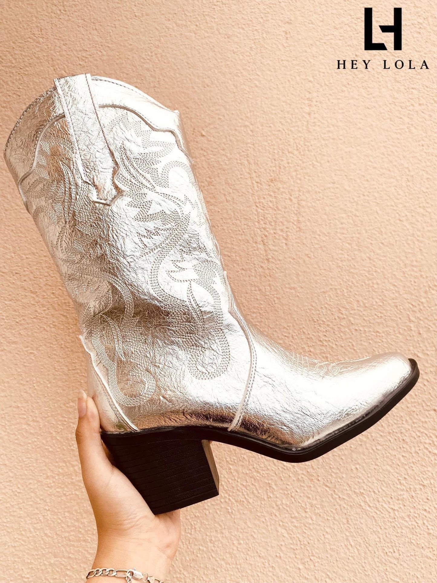 Bota Vaquera Plateada