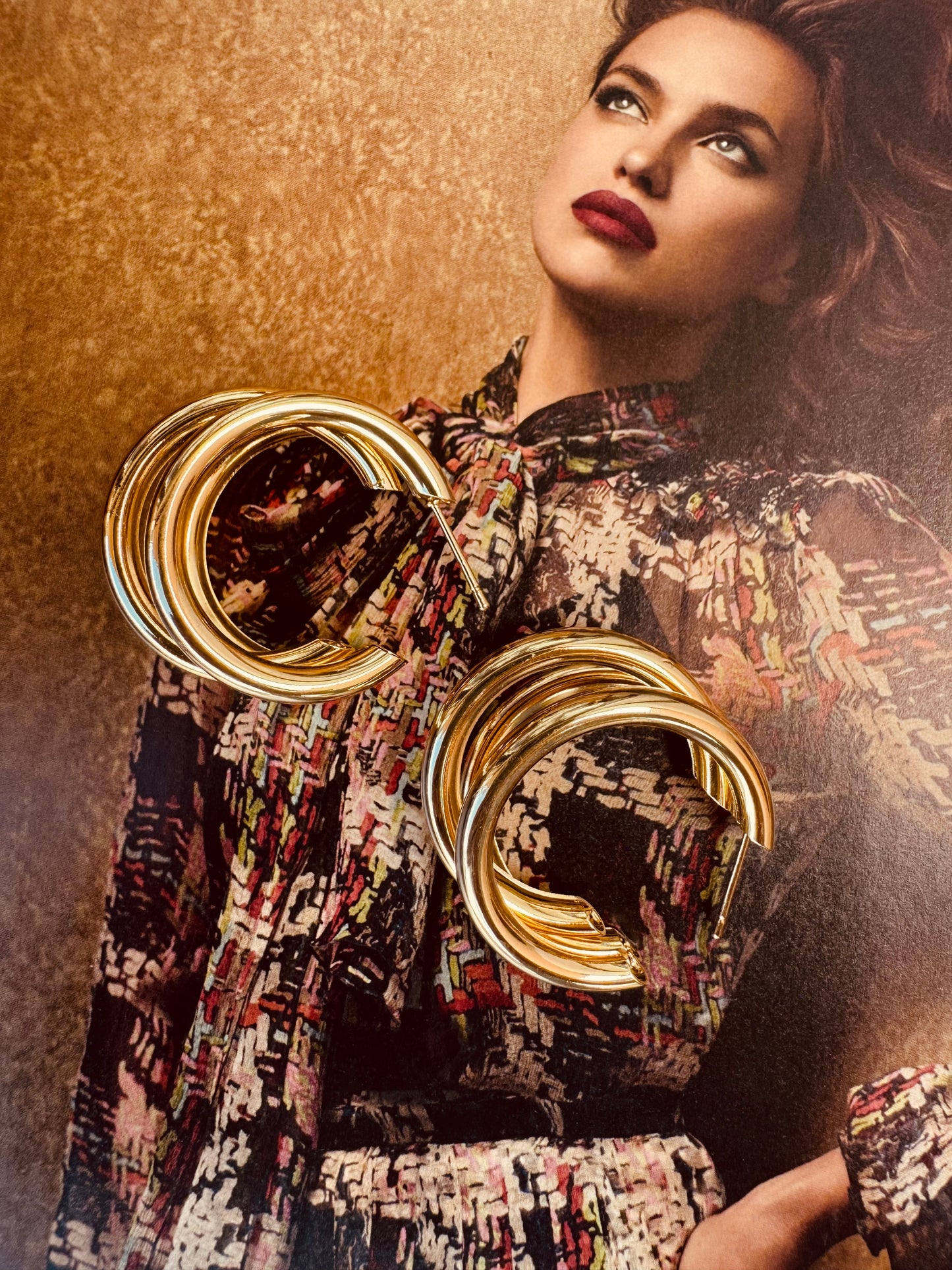 Aros Doble Grandes Dorados - Heylola