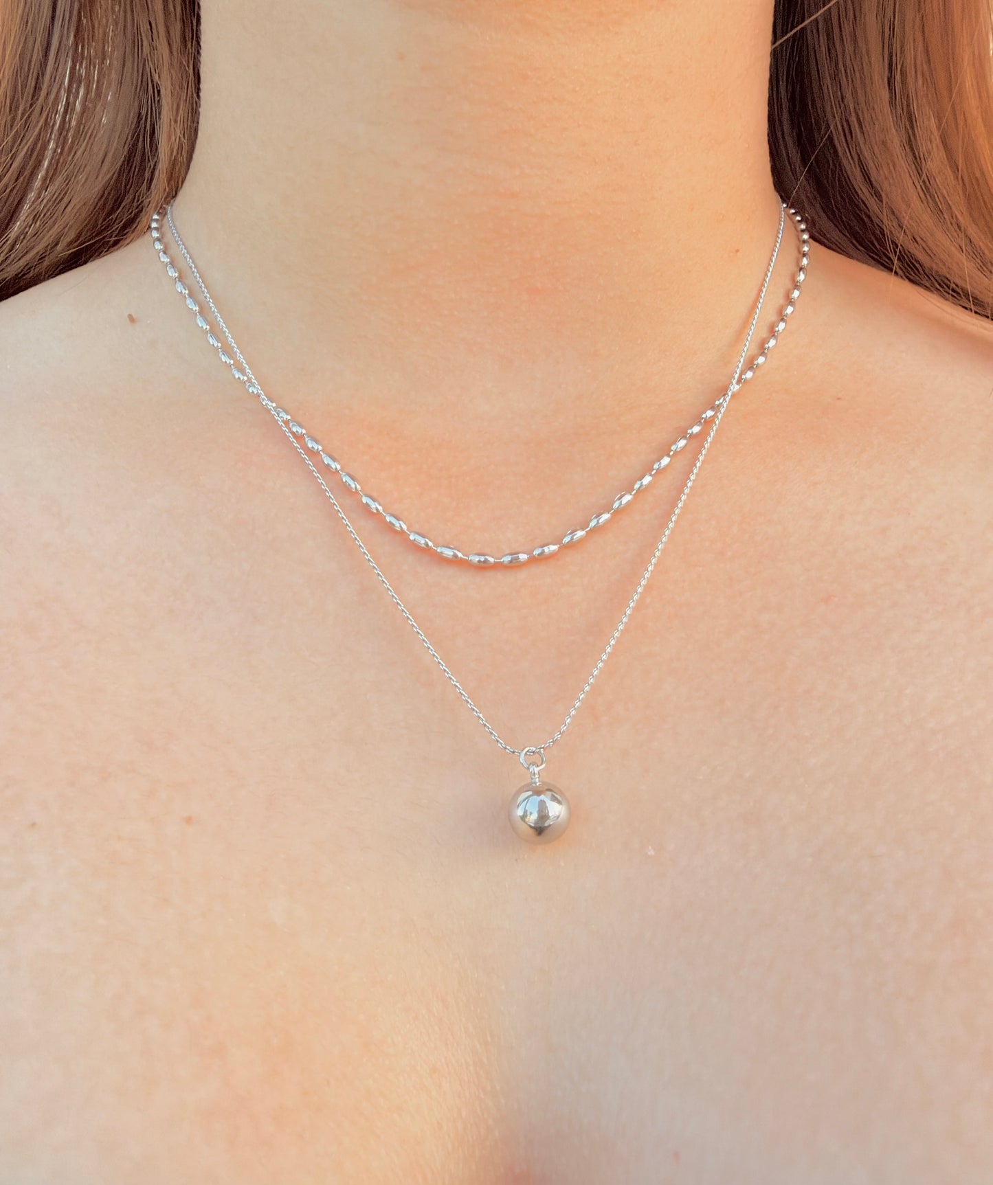 Collar Doble Cadena con Esfera