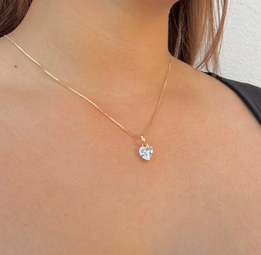 Collar Corazón Crystal Drop