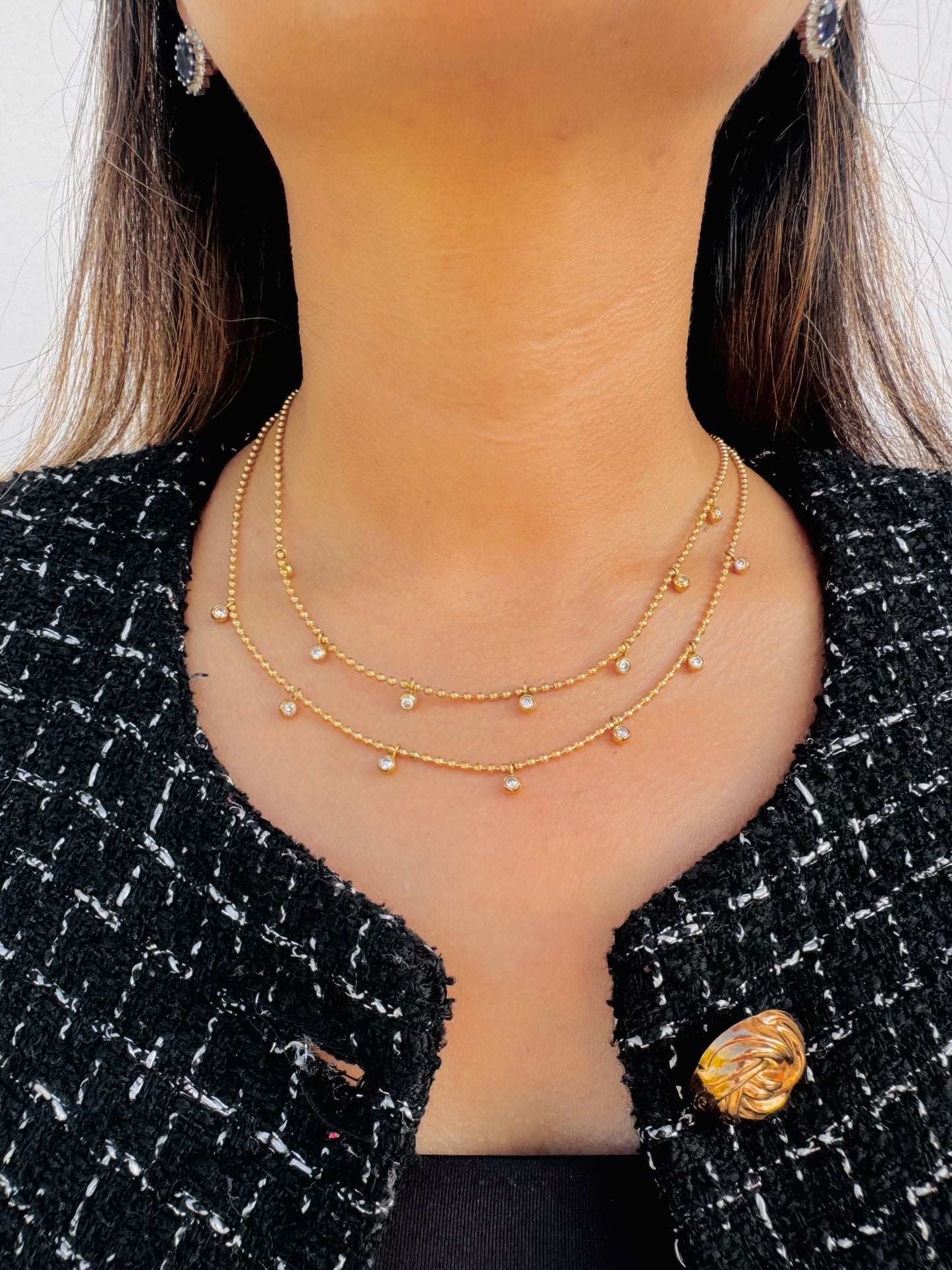 Collar Triple Layer con Cristales