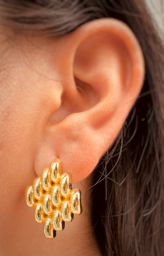 Aretes Texturizados Dorados