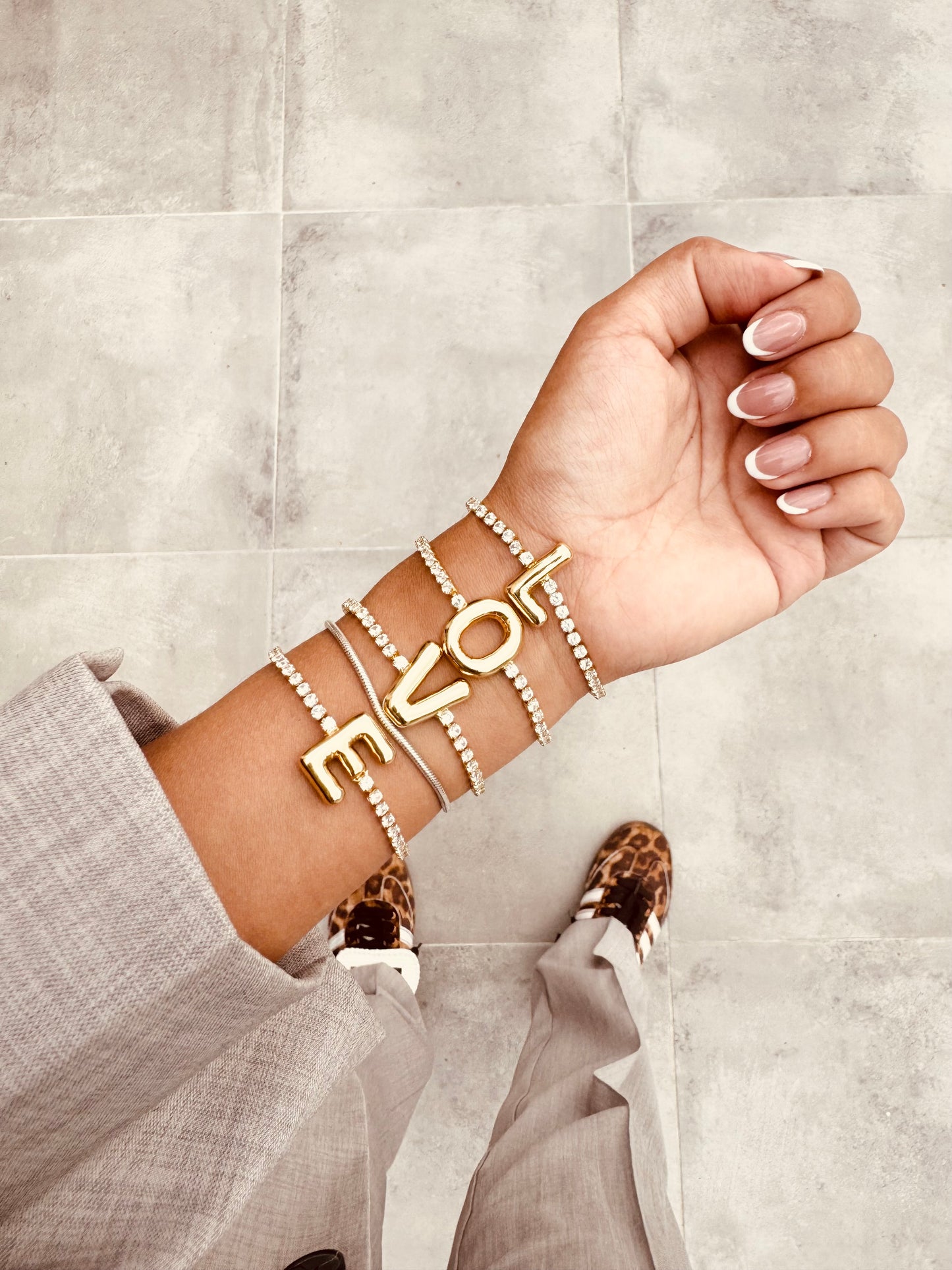 Pulsera personalizada chapada en oro de 18K