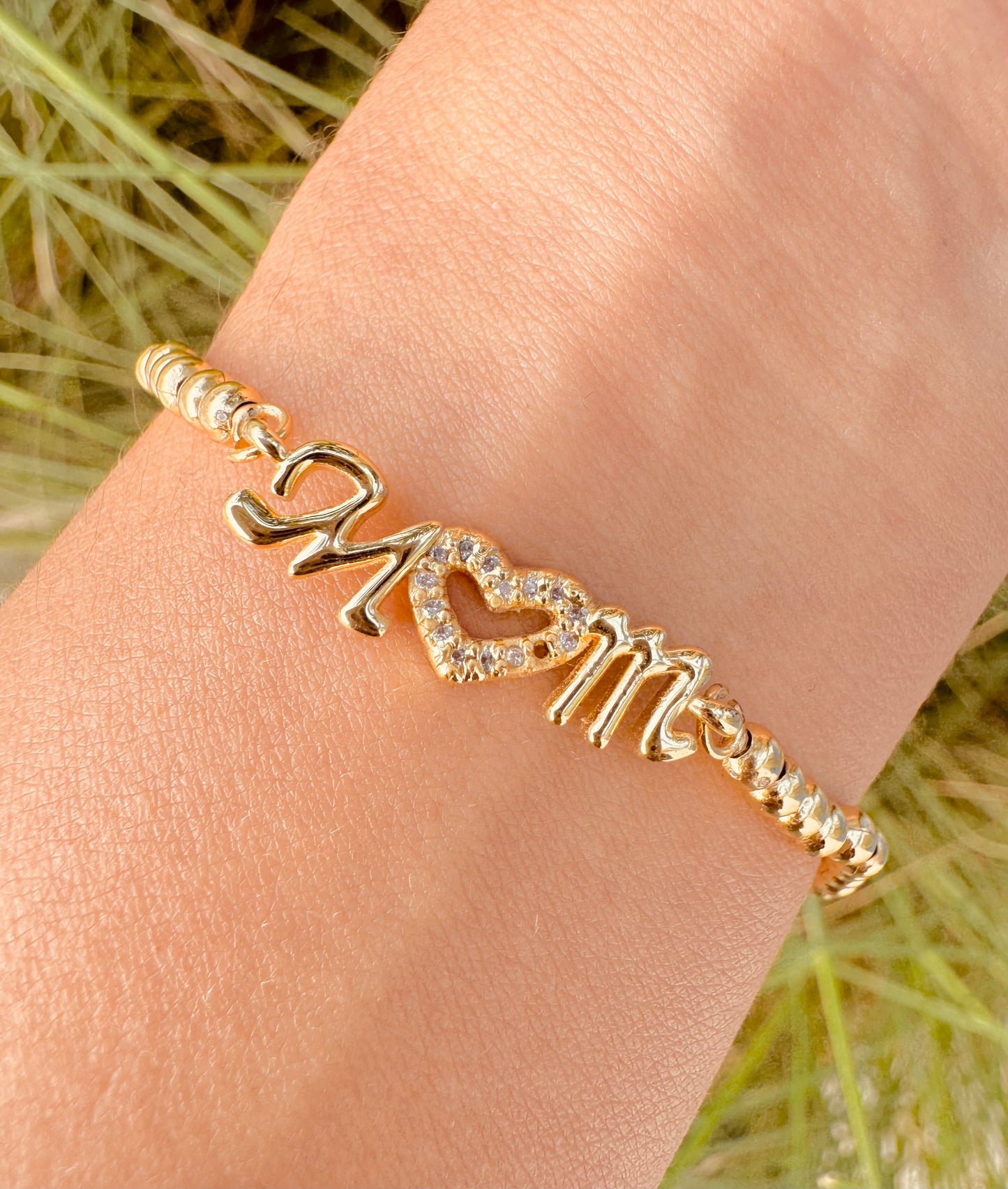Pulsera MOM Corazón con Cristales