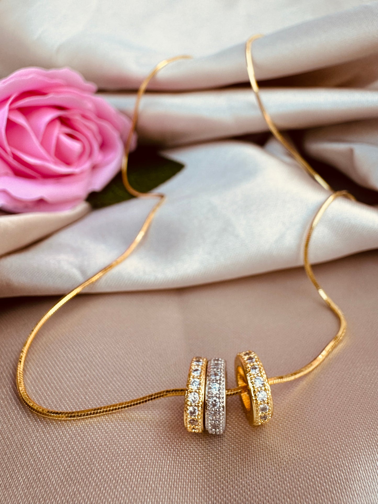 Collar triple Cilindro Brillante