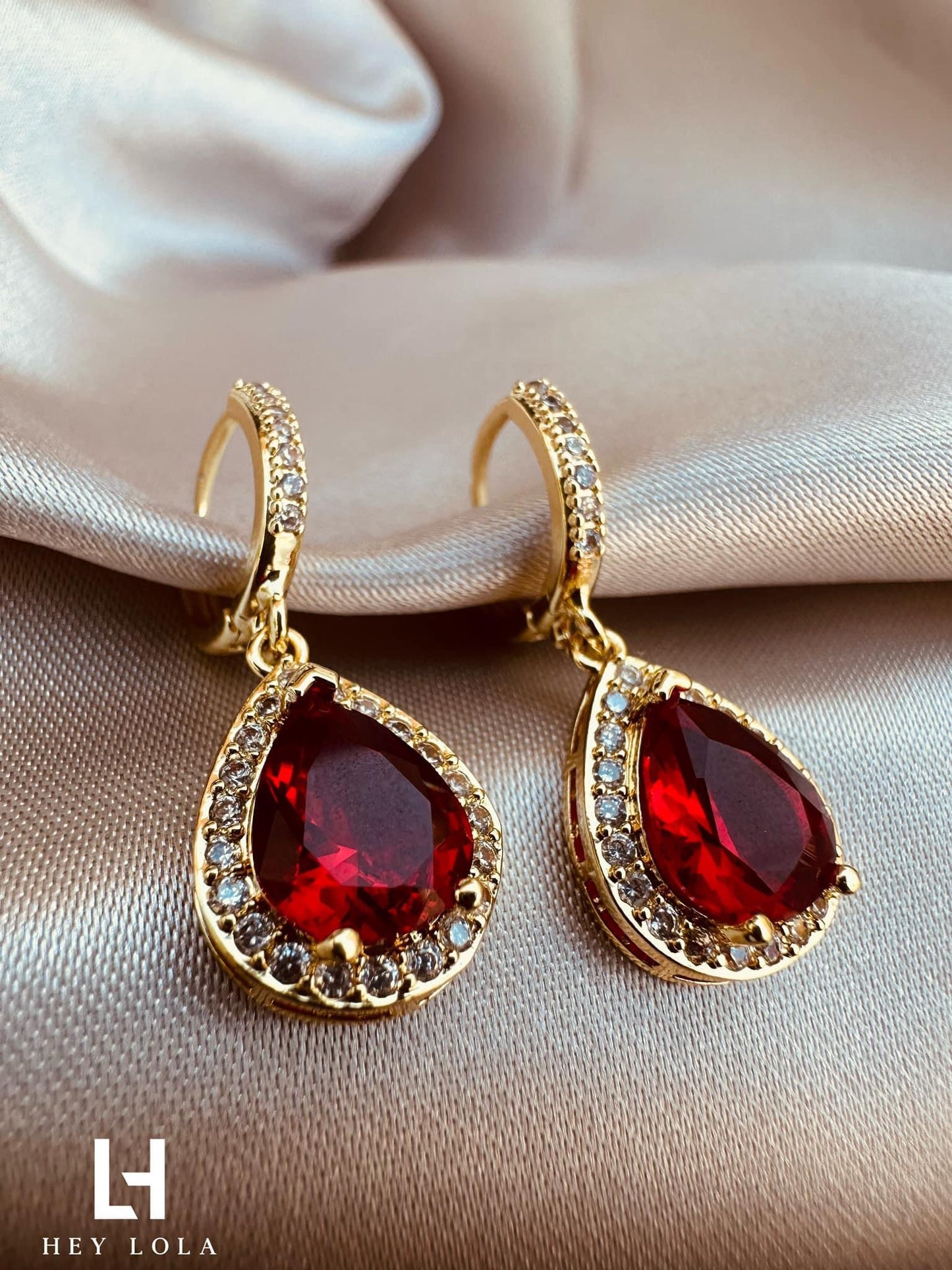 Aretes de Gota con Cristales