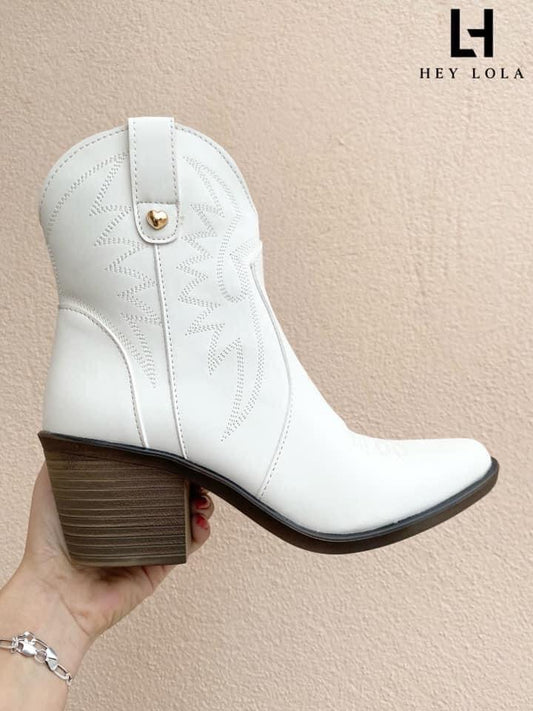 Botín Vaquero Blanco