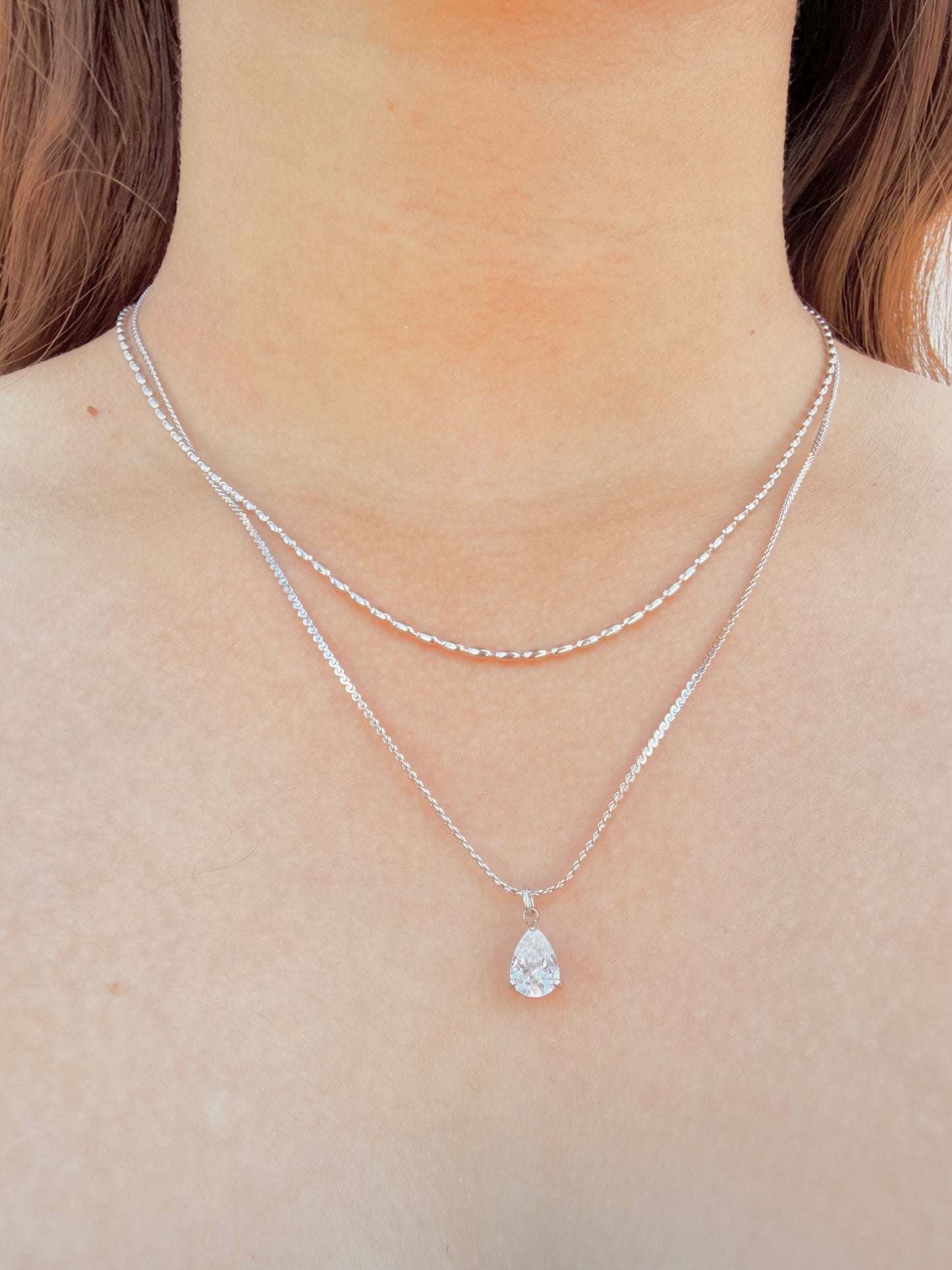 Collar Doble Gota Brillante