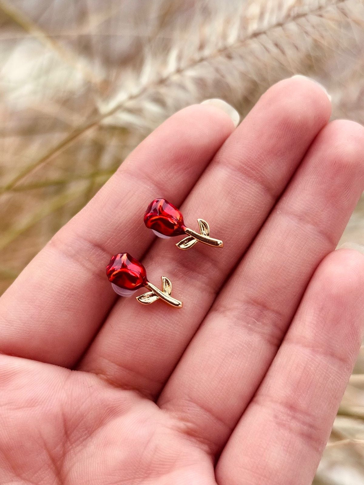 Aretes Rosa Roja Mini