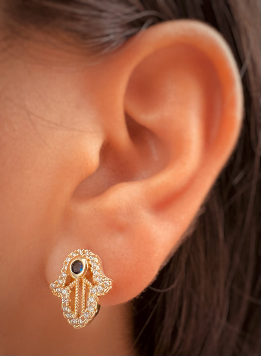 Aretes de Mano de Fátima con Cristales
