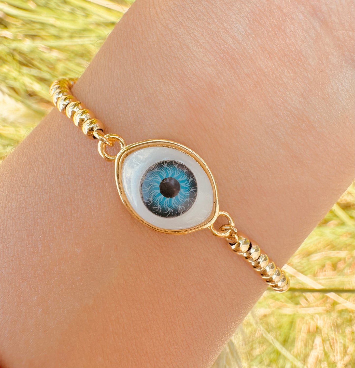 Pulsera Ojo Protector chapada en oro de 18K