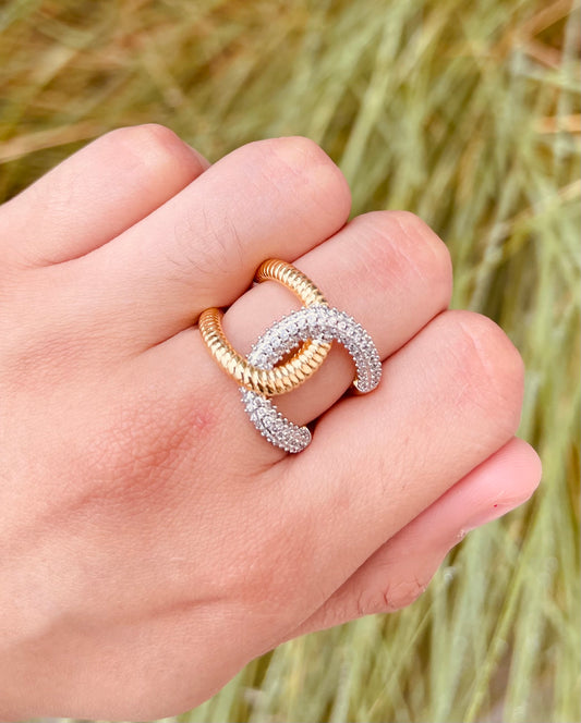 Anillo Entretejido Bicolor