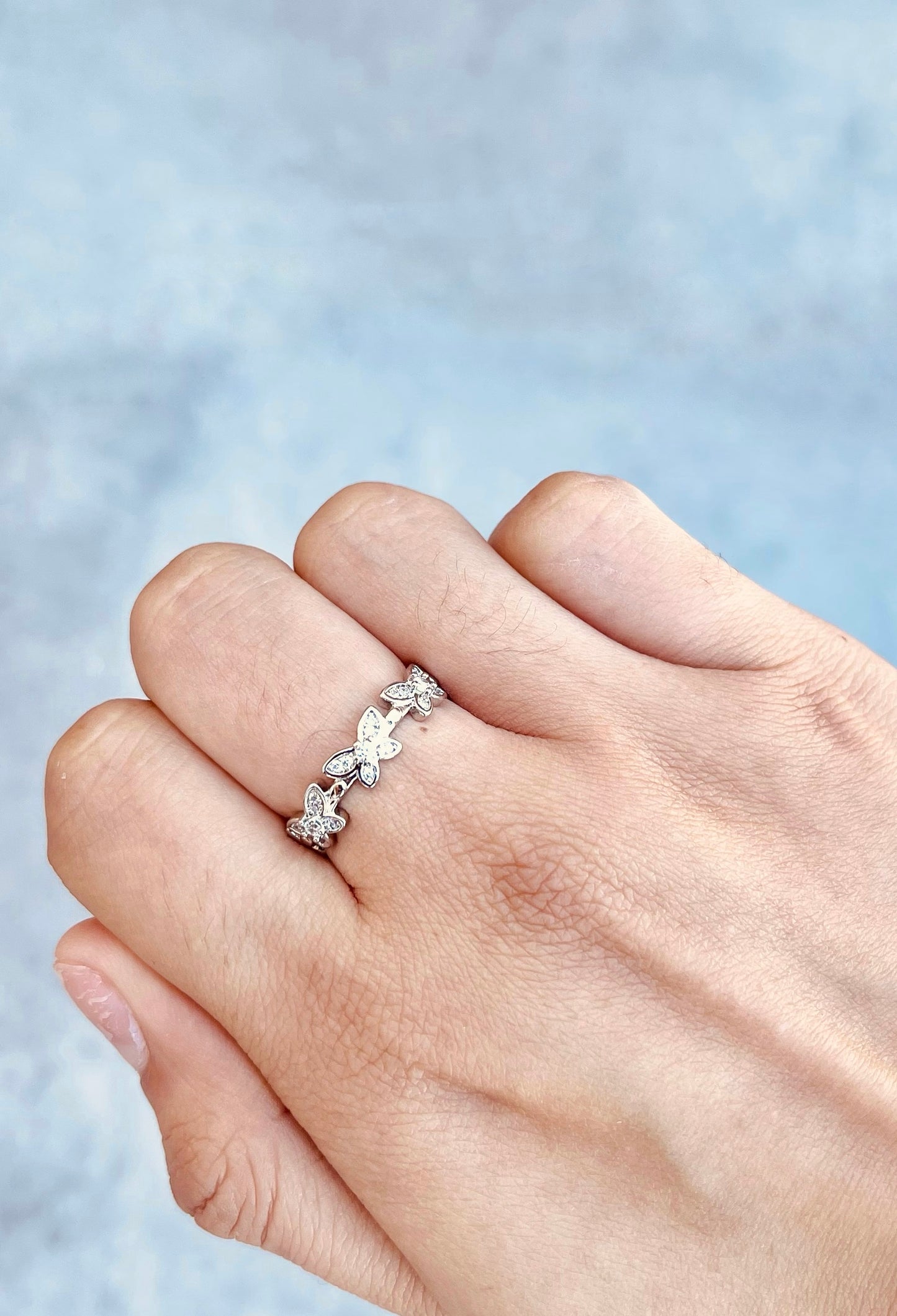 Anillo Mariposas Brillantes
