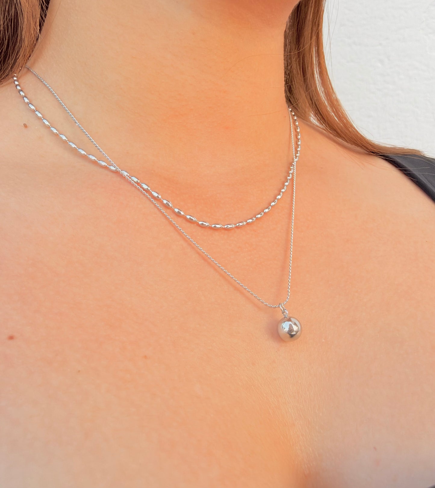 Collar Doble Cadena con Esfera